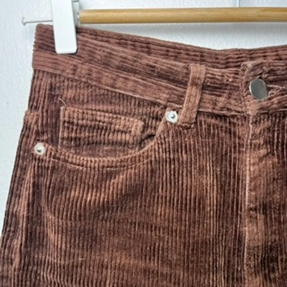 MONKI Straight Cord Pants in Brown ASOS High Rise Trouser size EU 34‎ / US 2